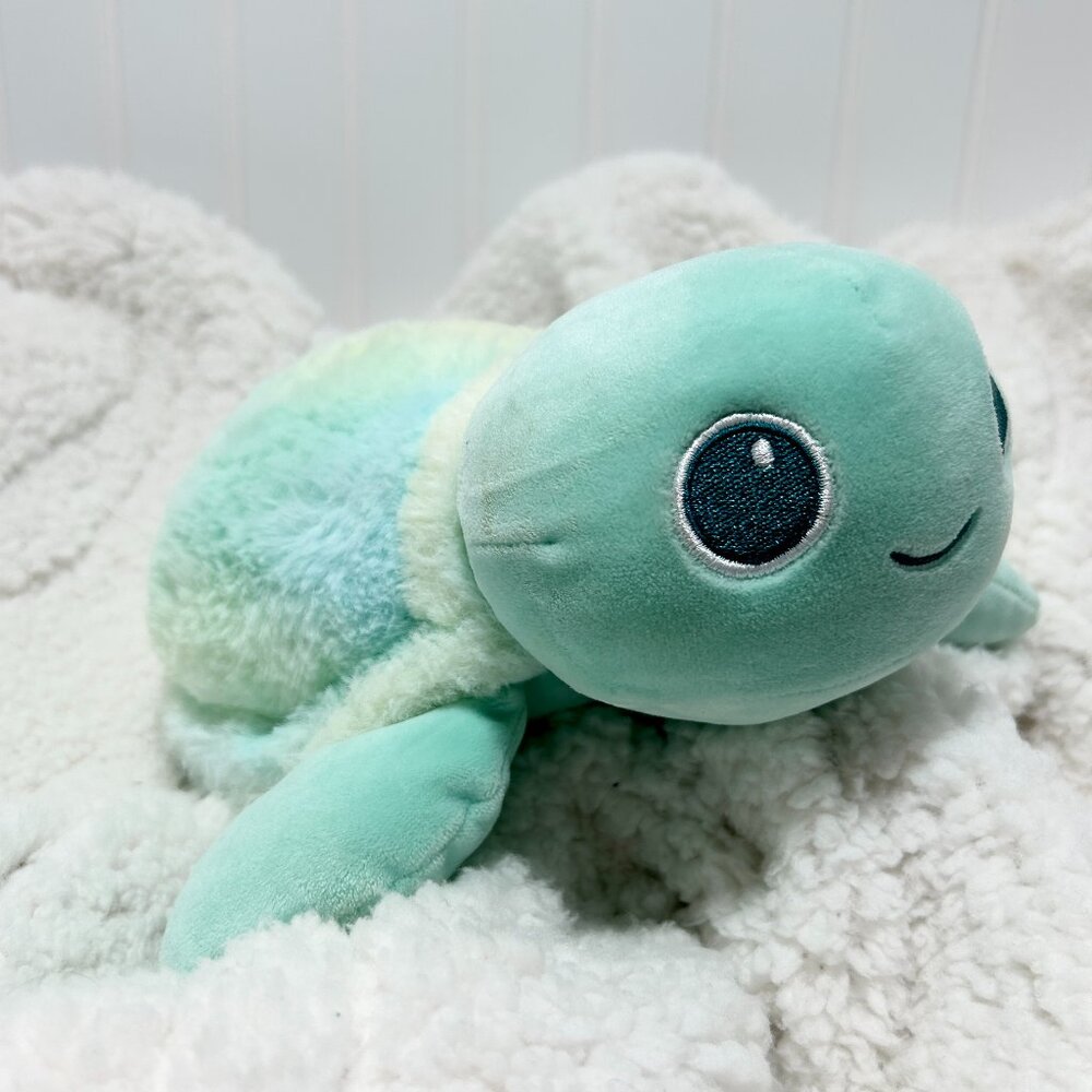Aurora Turtle Plush  Soft Mint Green Sea Turtle Stuffed Animal  Cuddly Ocean Toy